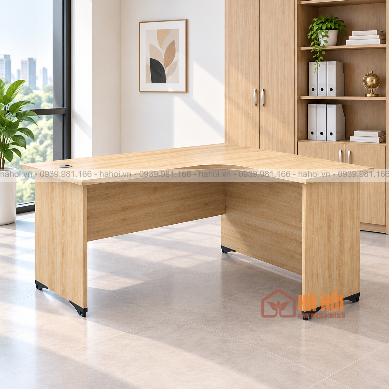 Bàn làm việc chữ L 1m4 hiện đại BVP18