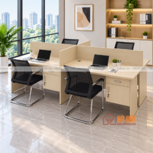 Cụm bàn làm việc 4 chỗ ngồi hiện đại CB9