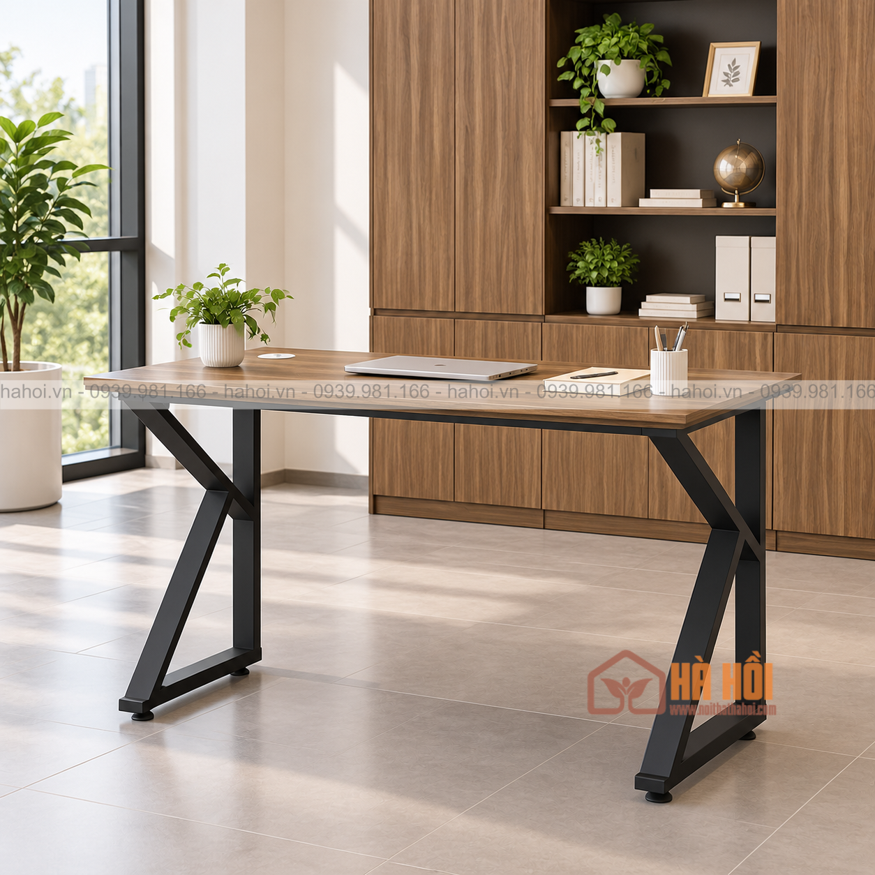 Bàn làm việc chân sắt chữ K 1m2 BK1D