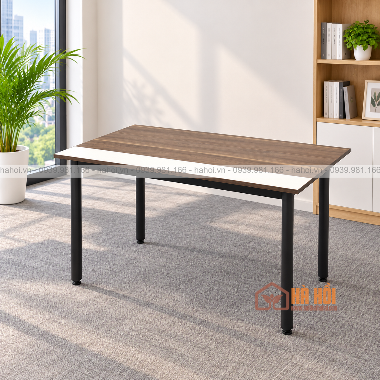 Bàn nhân viên chân sắt đen BVP02