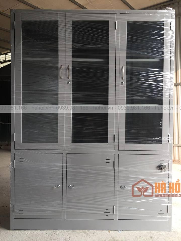 Tủ sắt tài liệu 3 buồng kính K6K - Ảnh 2
