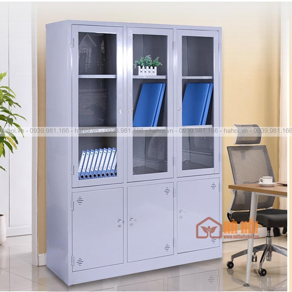 Tủ sắt tài liệu 3 buồng kính K6K