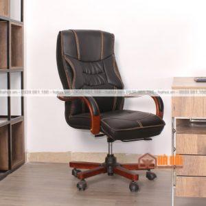 Ghế giám đốc da tay gỗ uốn sang trọng XD10