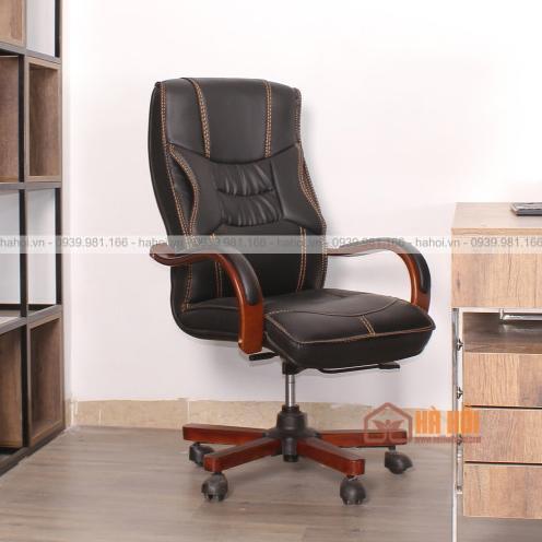 Ghế giám đốc da tay gỗ uốn sang trọng XD10