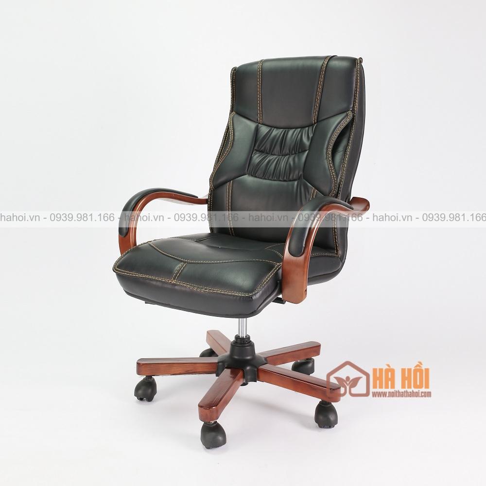 Ghế giám đốc da tay gỗ uốn sang trọng XD10 - Ảnh 2