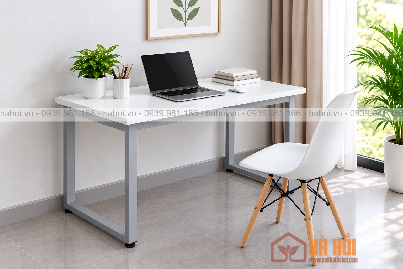 Bàn làm việc chân sắt chữ U 1m2 BVP07 - Ảnh 3