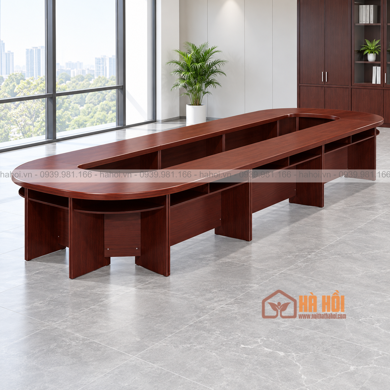Bàn họp nâu cao cấp 4m BHN8