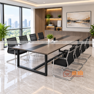 Bàn họp văn phòng chân sắt 2m4 BHS2