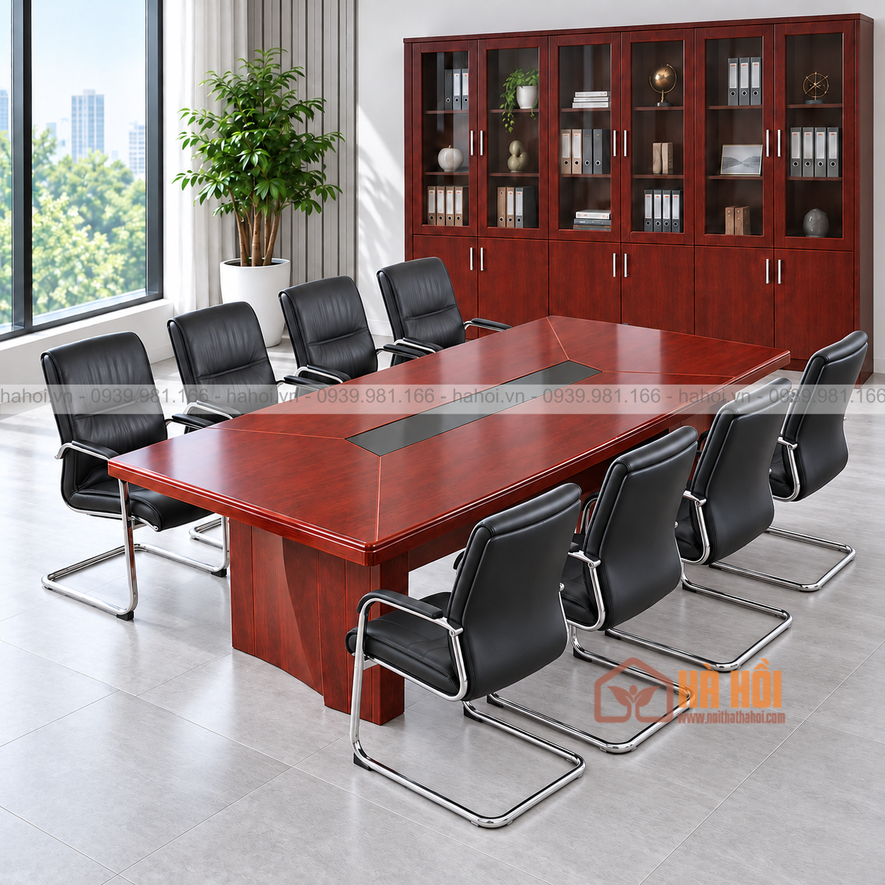 Bàn họp gỗ PU 2m4 BHN3