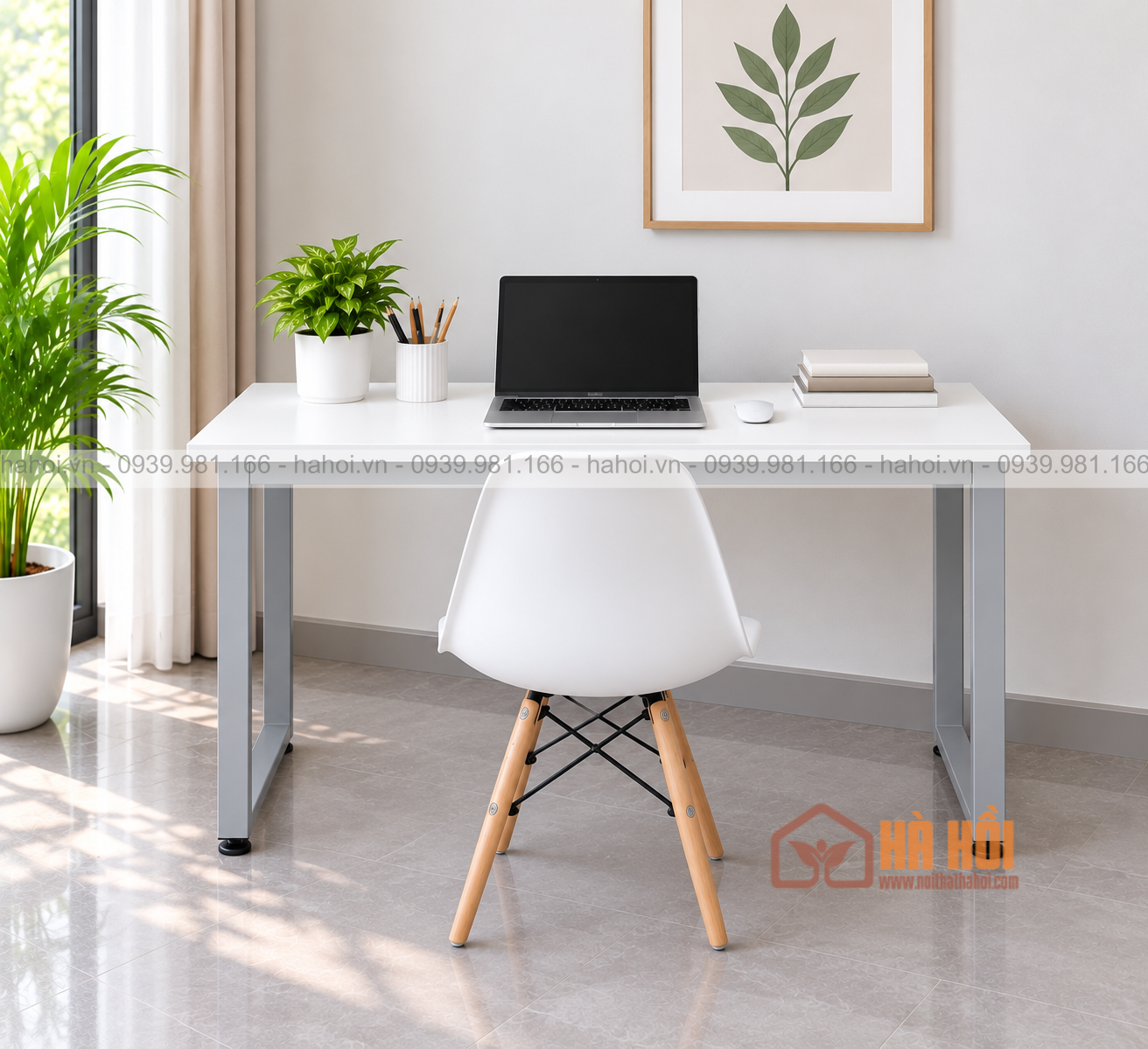 Bàn làm việc chân sắt chữ U 1m2 BVP07 - Ảnh 2