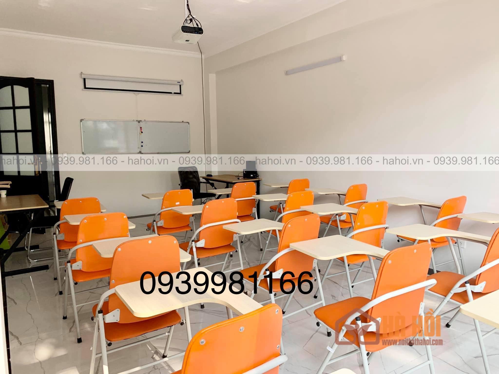 Ghế Liền Bàn Chân Sơn màu cam GLB01C - Ảnh 2
