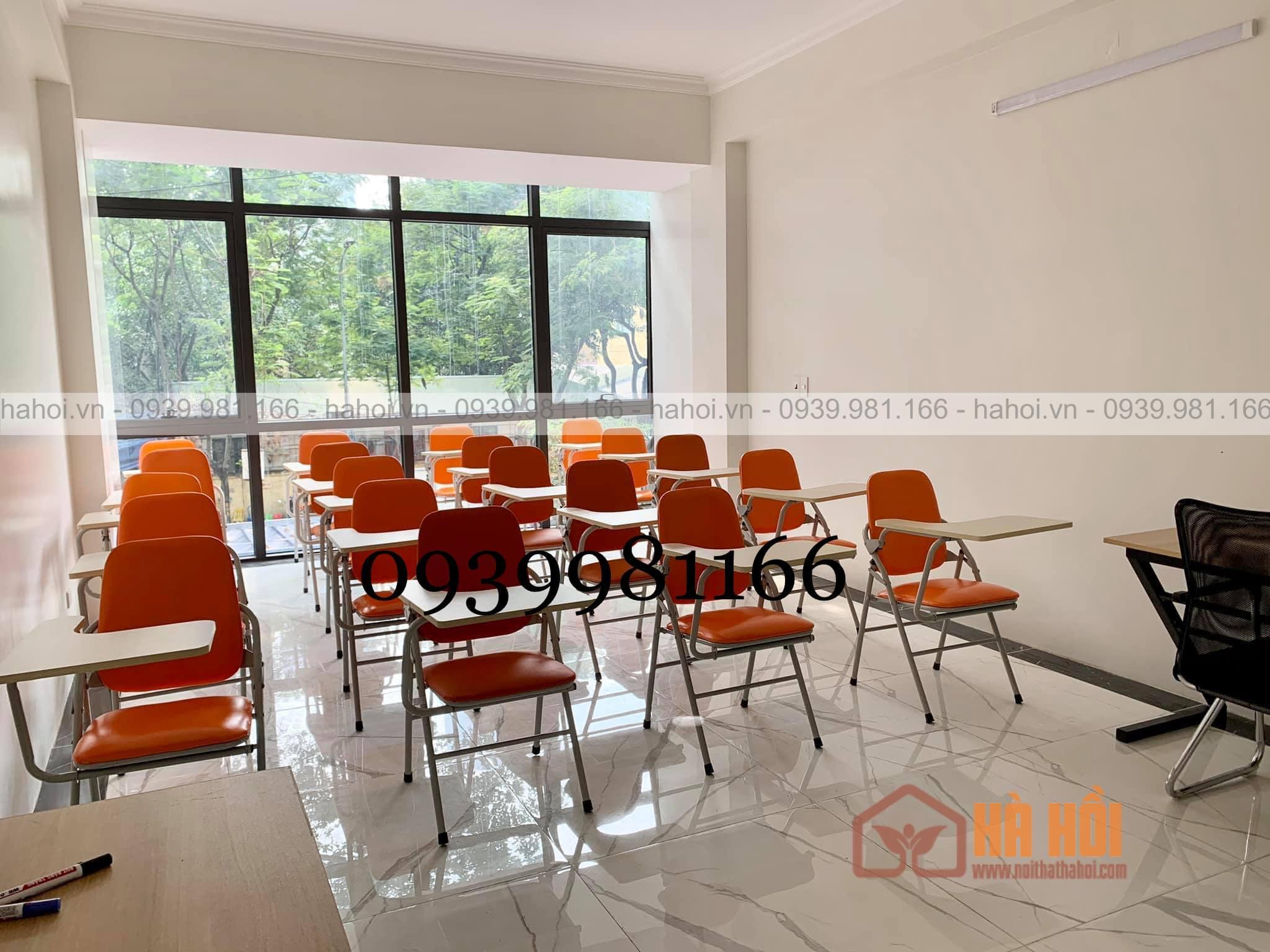 Ghế Liền Bàn Chân Sơn màu cam GLB01C - Ảnh 3
