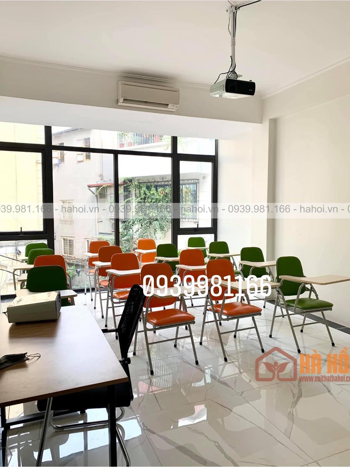 Ghế Liền Bàn Chân Sơn màu cam GLB01C - Ảnh 4