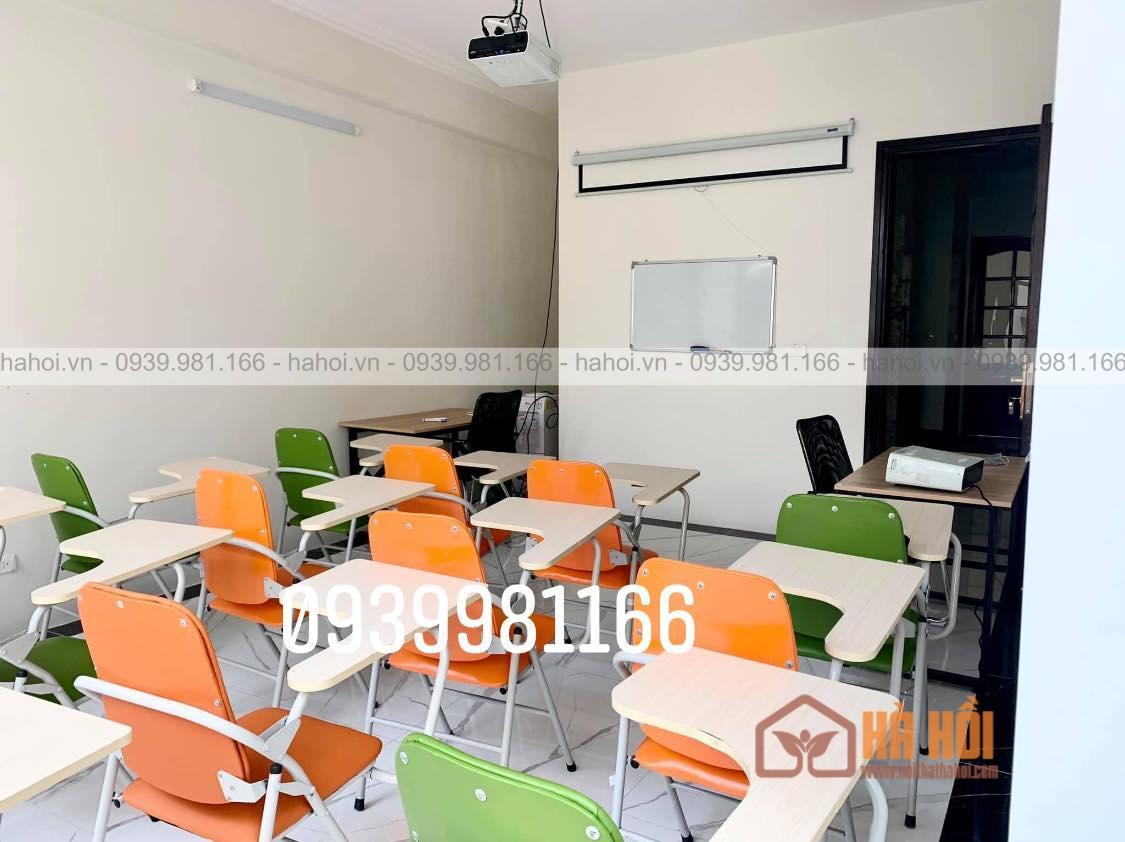 Ghế Liền Bàn Chân Sơn màu cam GLB01C - Ảnh 5