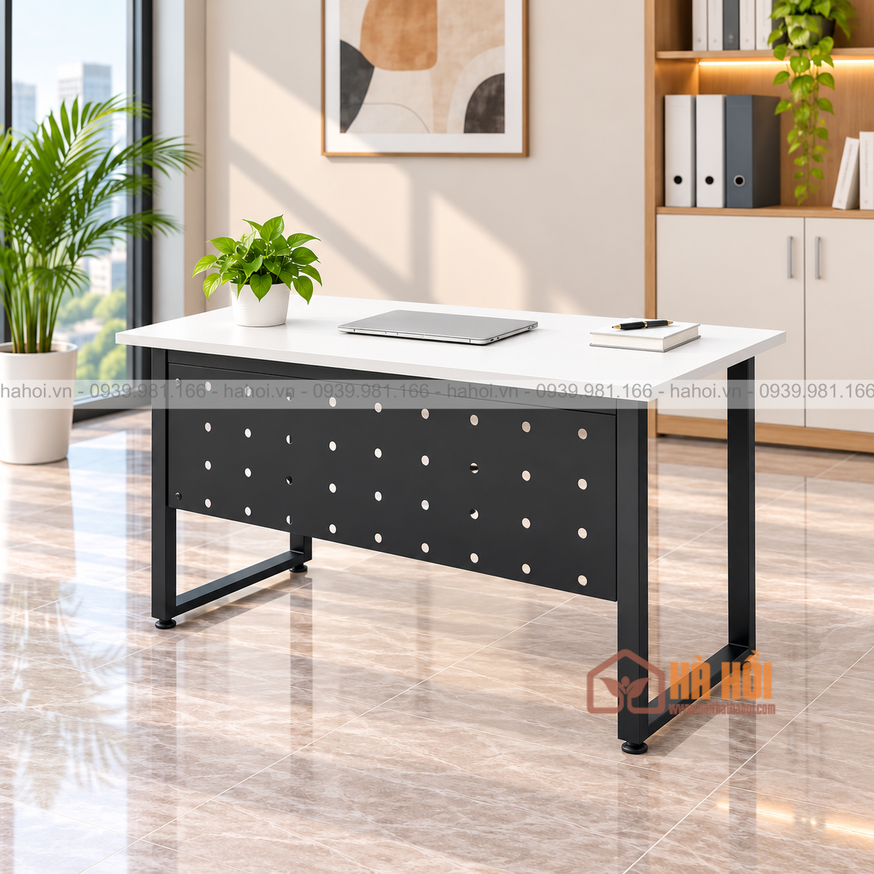 Bàn nhân viên chân sắt có yếm BVP02Y - Ảnh 3