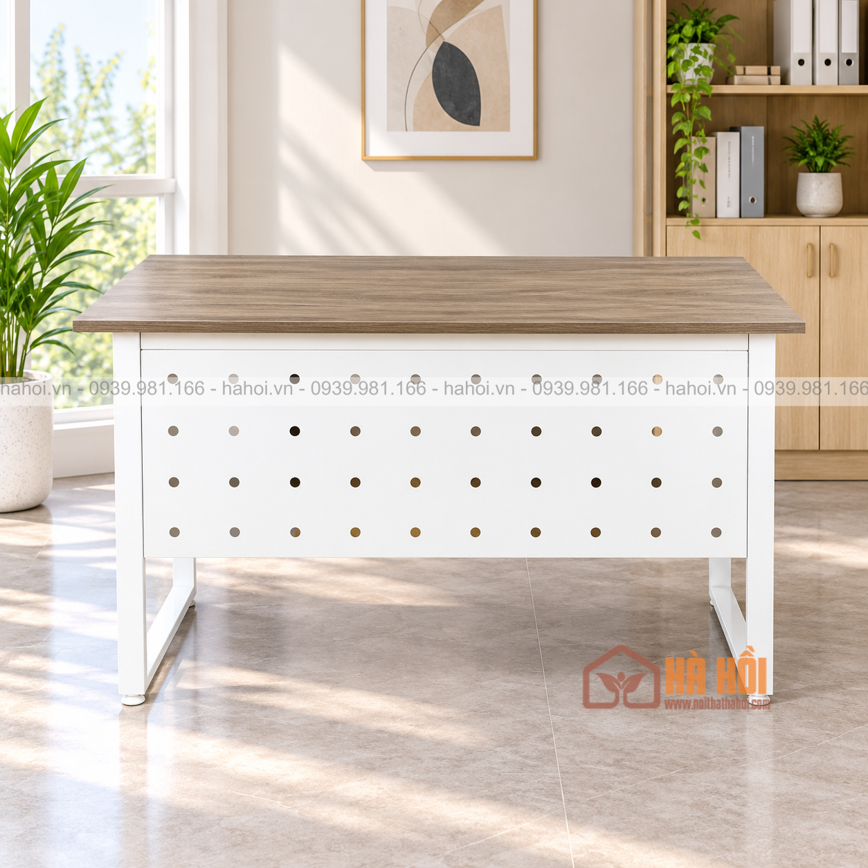 Bàn nhân viên chân sắt có yếm BVP02Y - Ảnh 2