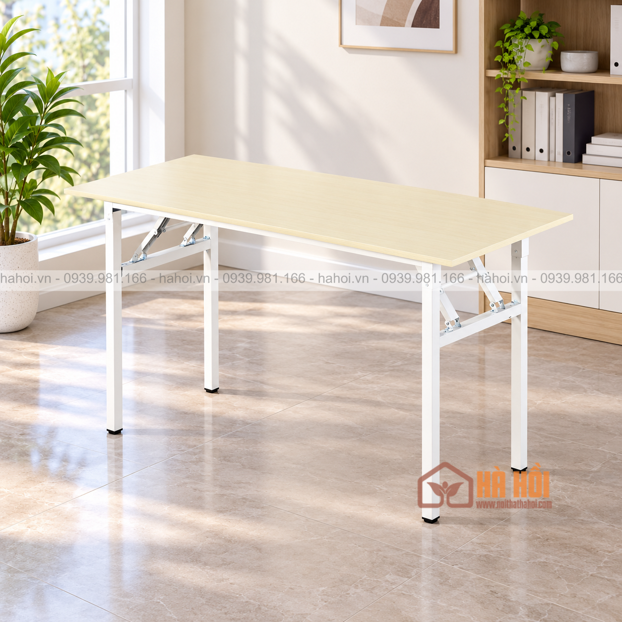 Bàn làm việc chân sắt gấp gọn 1m2 BVP23
