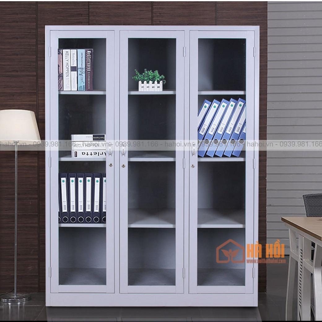 Tủ sắt tài liệu 3 cánh kính suốt K3K