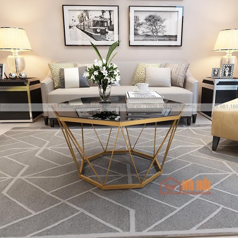 Bàn trà hình khối kim cương mặt kính BT01 - Ảnh 5
