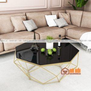 Bàn trà hình khối kim cương mặt kính BT01