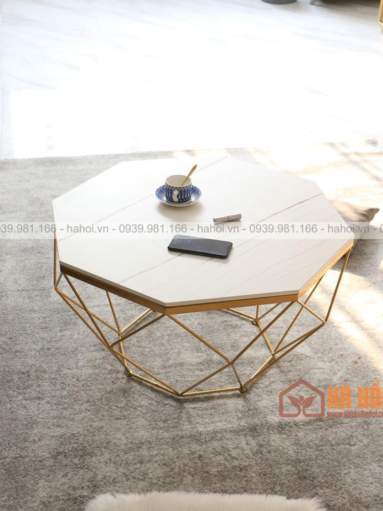 Bàn trà hình khối kim cương mặt đá BT02 - Ảnh 4