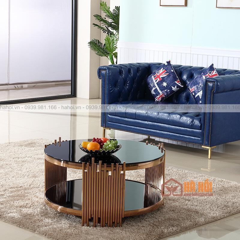 Bàn trà sofa mặt kính đen BT03 - Ảnh 5