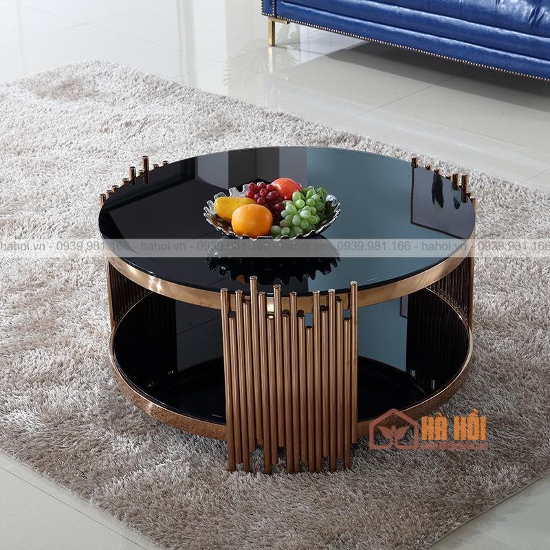 Bàn trà sofa mặt kính đen BT03 - Ảnh 4