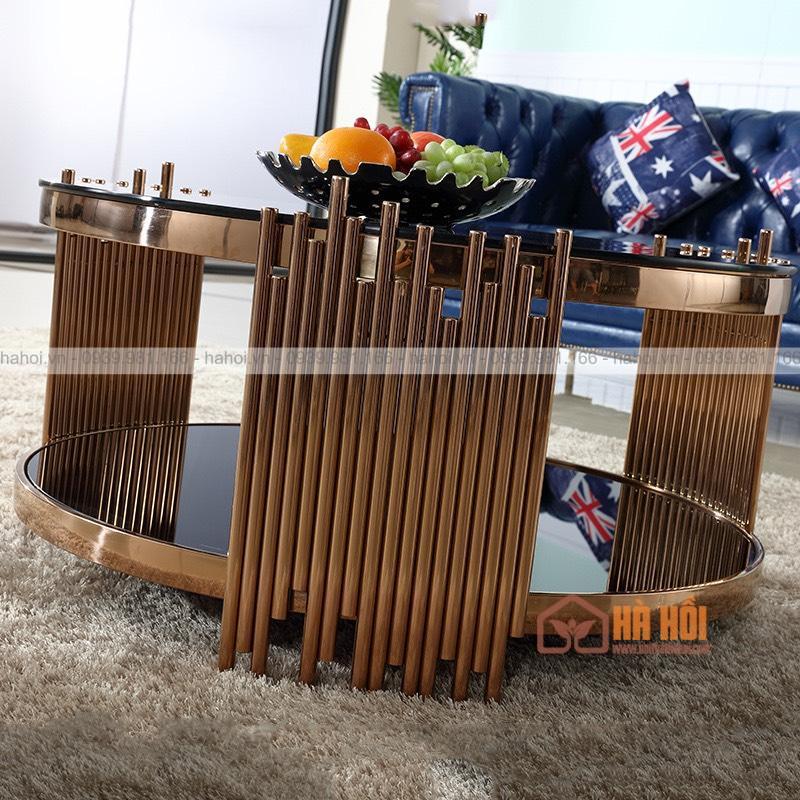 Bàn trà sofa mặt kính đen BT03 - Ảnh 3
