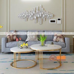 Bàn trà sofa đôi mặt đá BT04