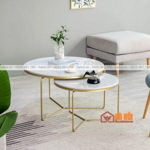 Bàn trà sofa đôi mặt đá BT05
