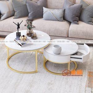 Bàn trà sofa đôi mặt đá BT07