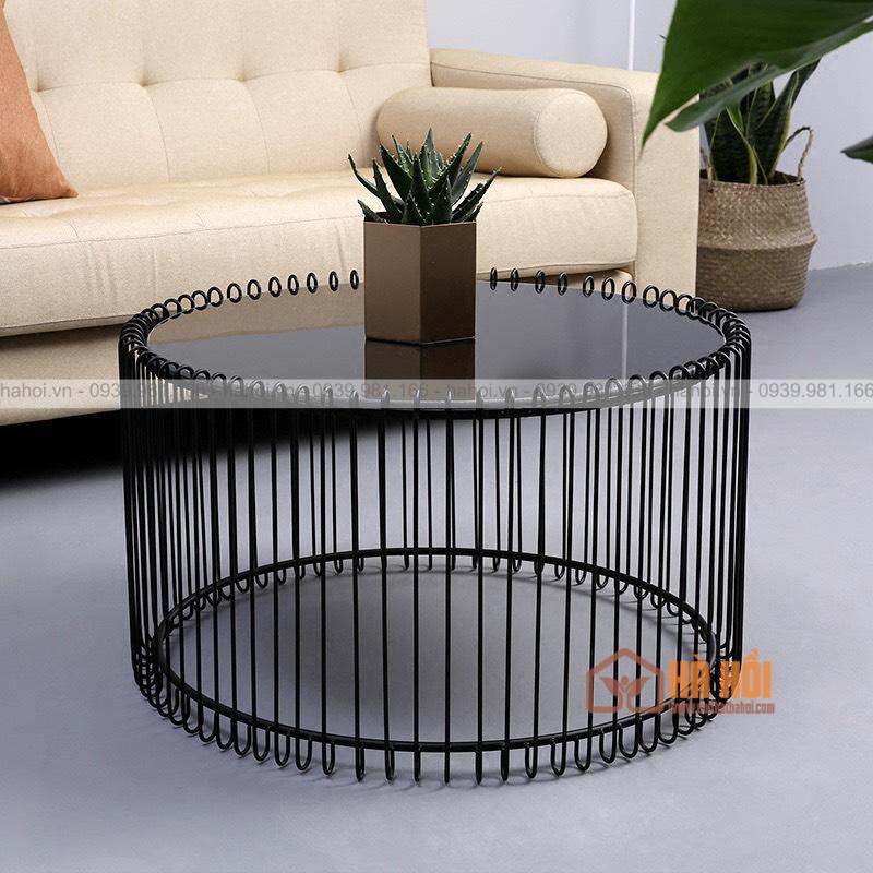 Bàn trà sofa hình trụ mặt kính BT09 - Ảnh 6