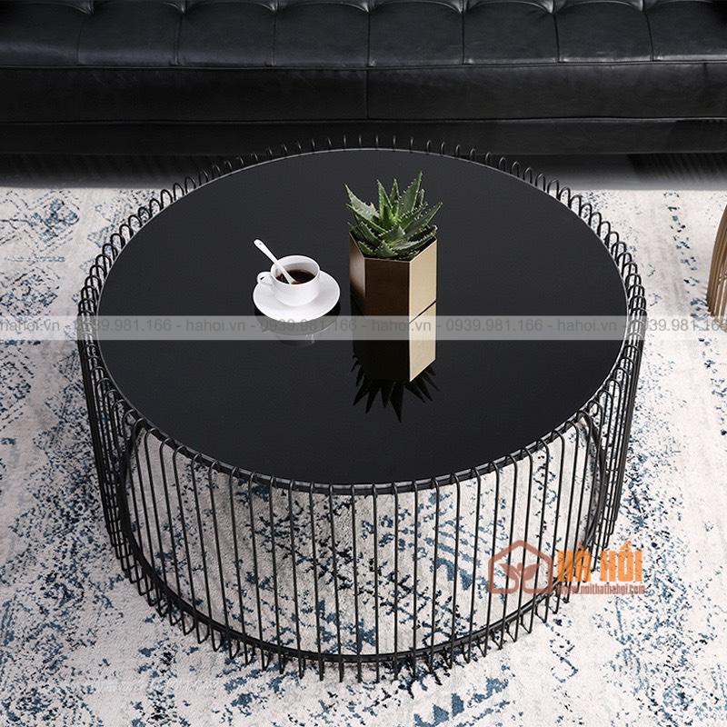 Bàn trà sofa hình trụ mặt kính BT09 - Ảnh 5