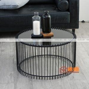 Bàn trà sofa hình trụ mặt kính BT09