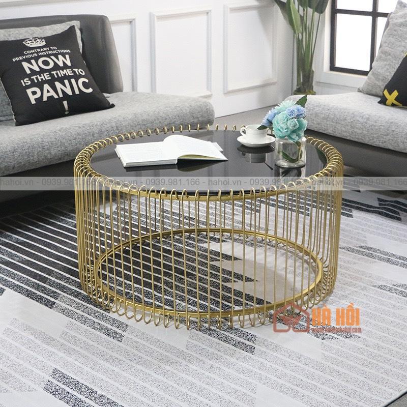 Bàn trà sofa hình trụ mặt kính BT09 - Ảnh 3