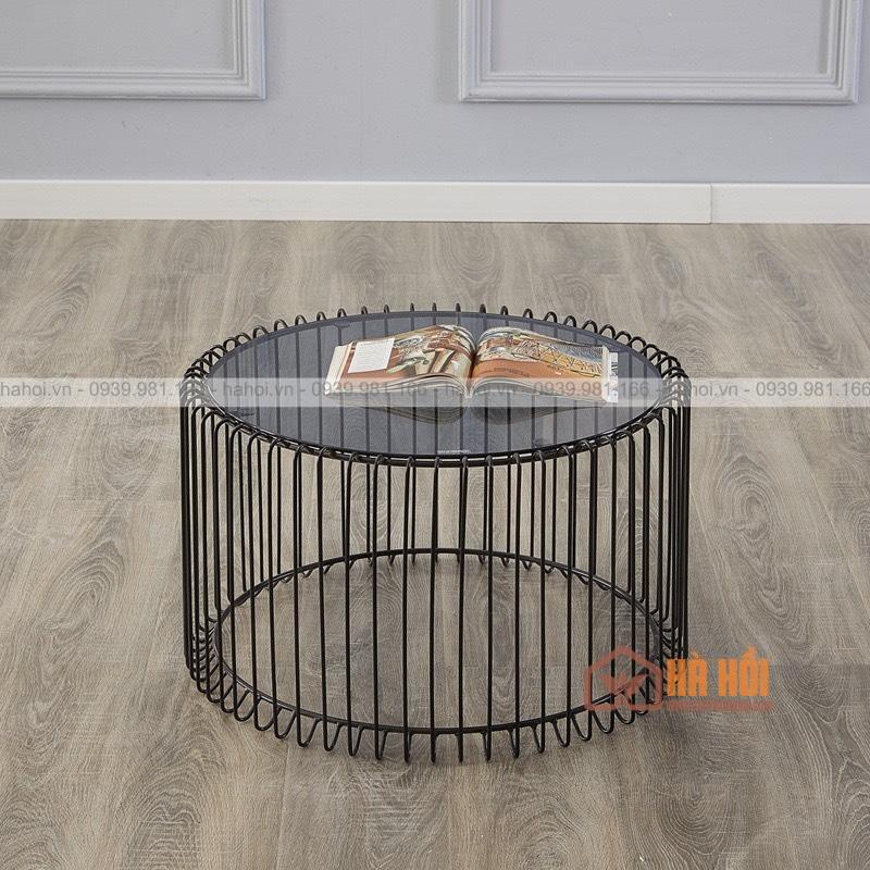 Bàn trà sofa hình trụ mặt kính BT09 - Ảnh 7
