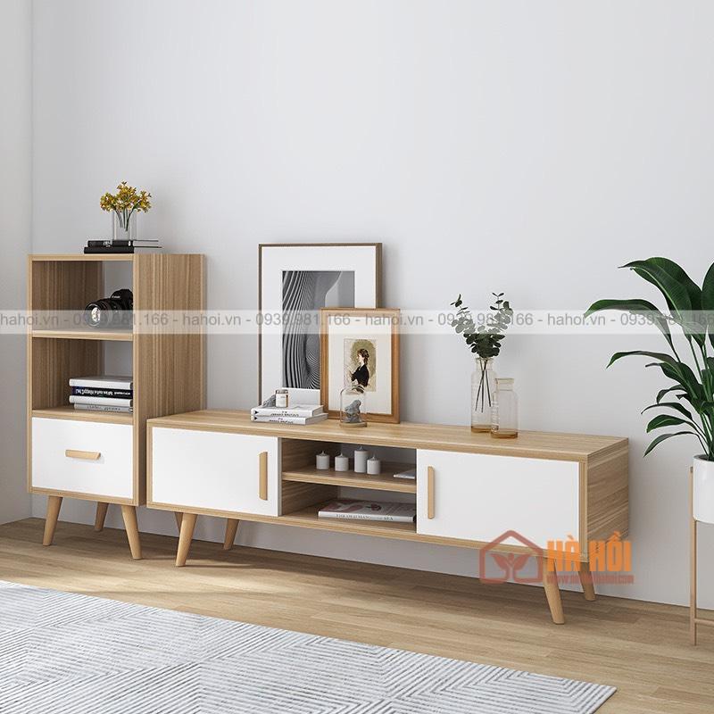 Bộ kệ tivi kèm tủ sách trang trí KTV09 - Ảnh 5