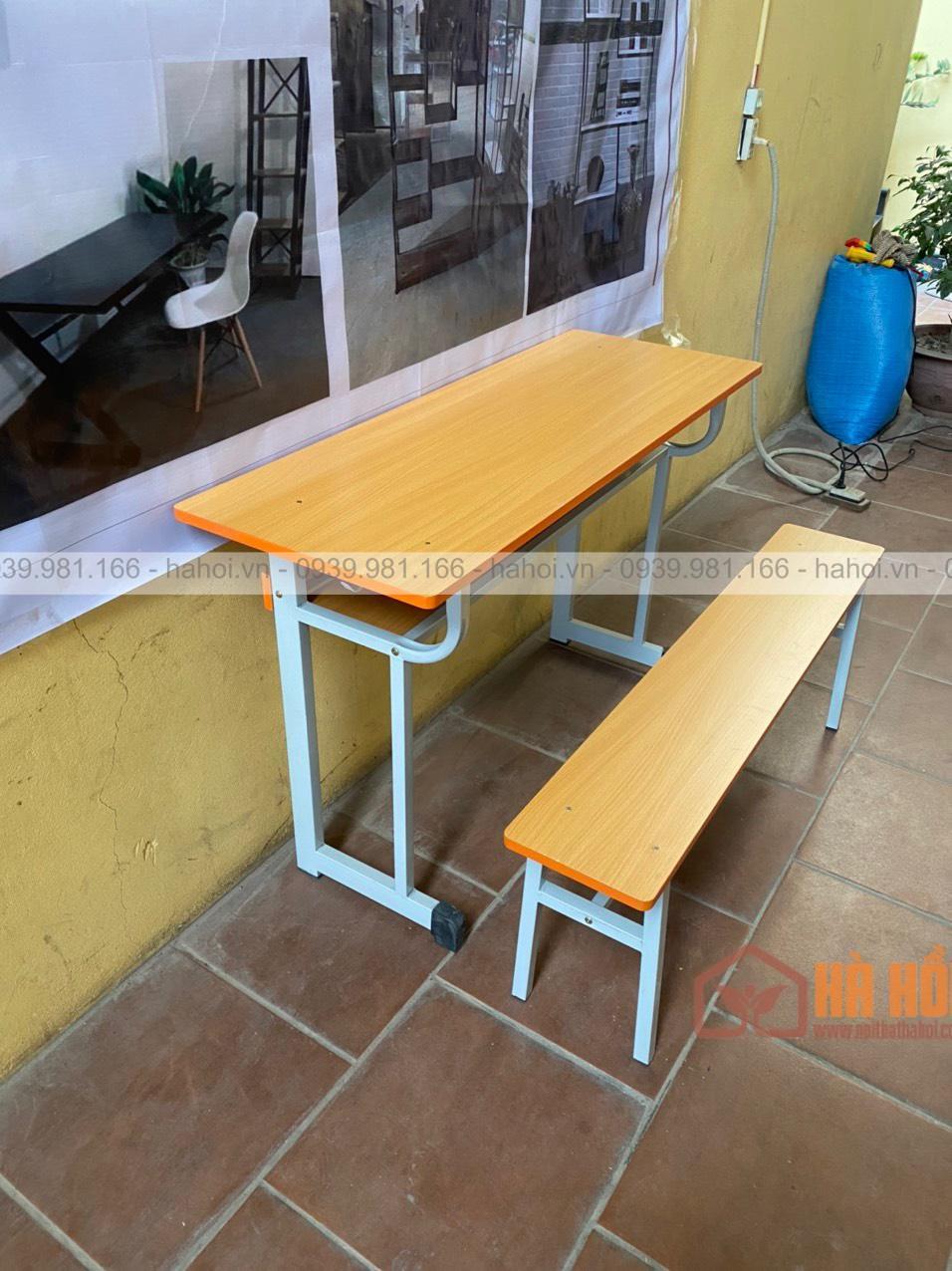 Bộ bàn học sinh rời ghế băng dài không tựa HS01B