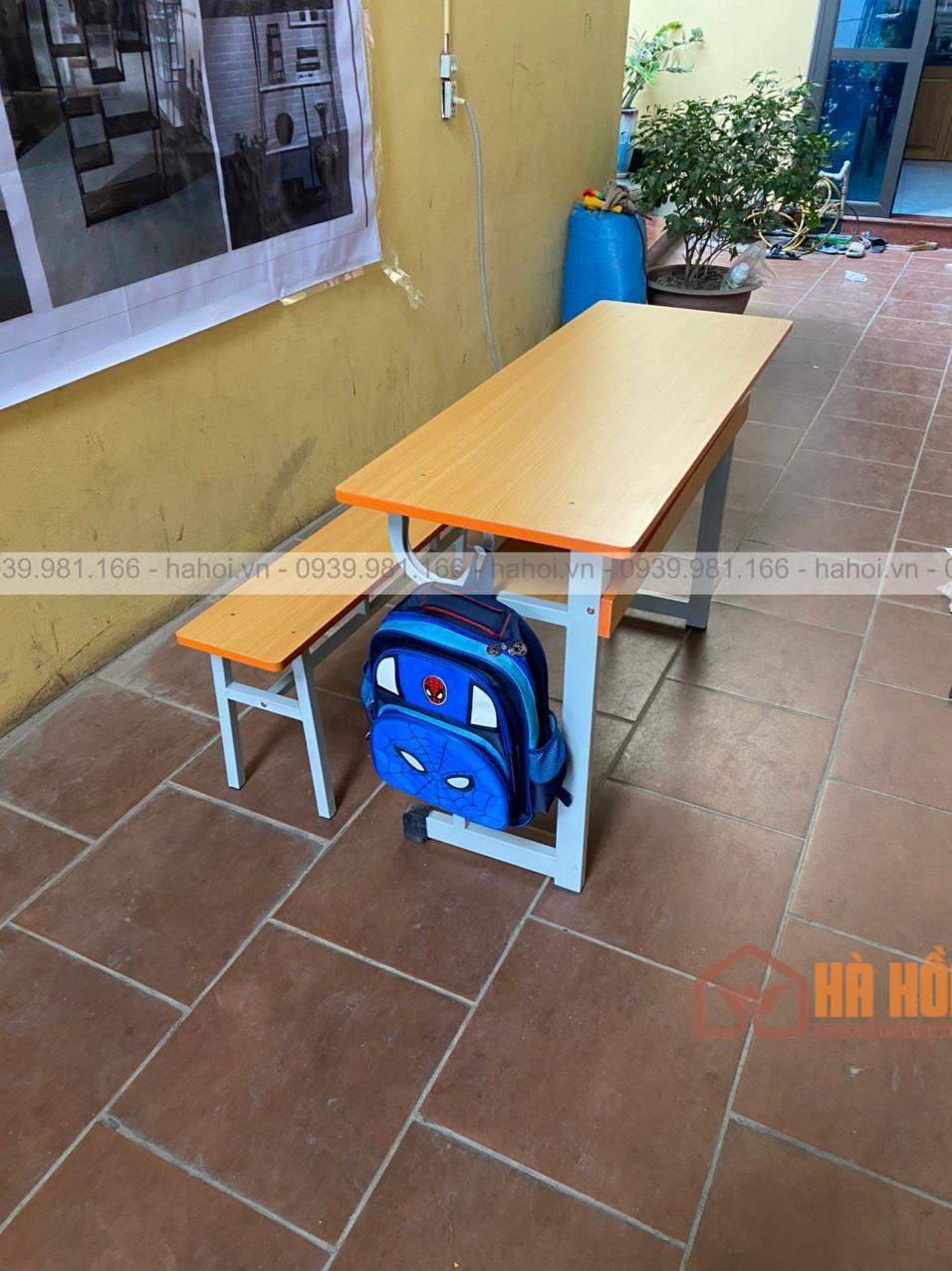 Bộ bàn học sinh rời ghế băng dài không tựa HS01B - Ảnh 4