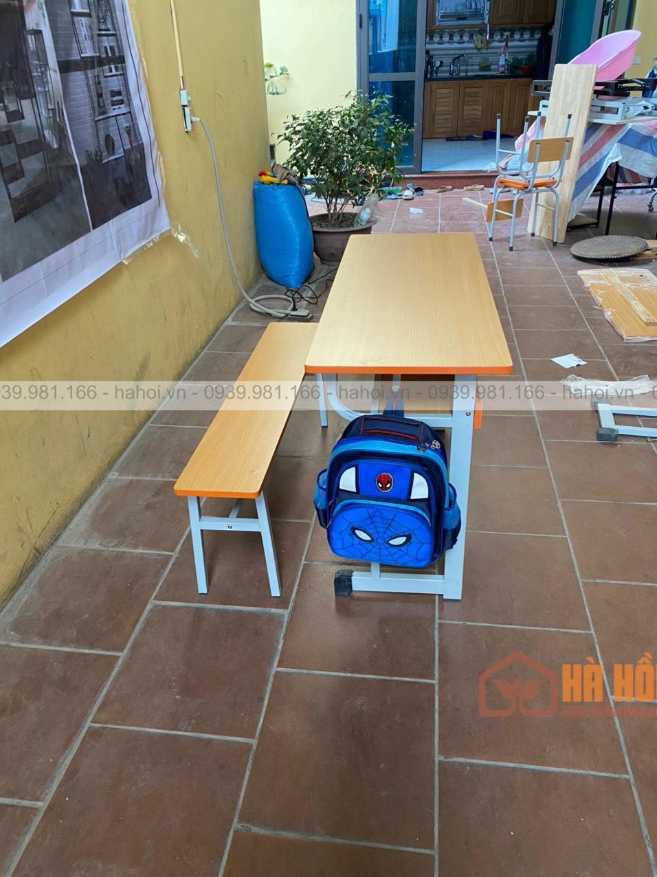 Bộ bàn học sinh rời ghế băng dài không tựa HS01B - Ảnh 5