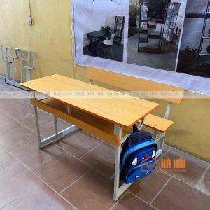 Bộ bàn học sinh liền ghế băng dài có tựa HS02B