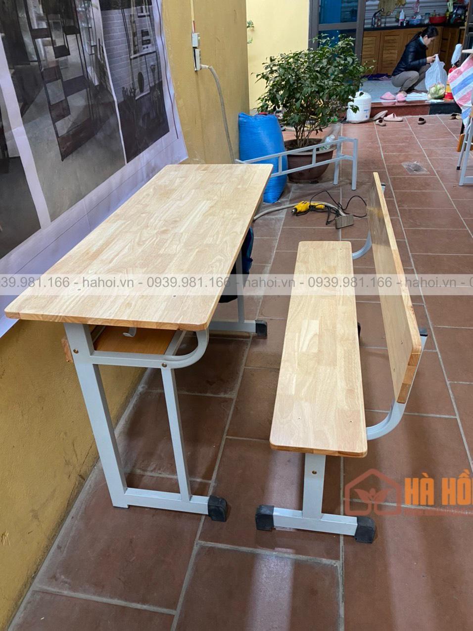 Bộ bàn học sinh rời ghế có tựa gỗ cao su BHS5B - Ảnh 6