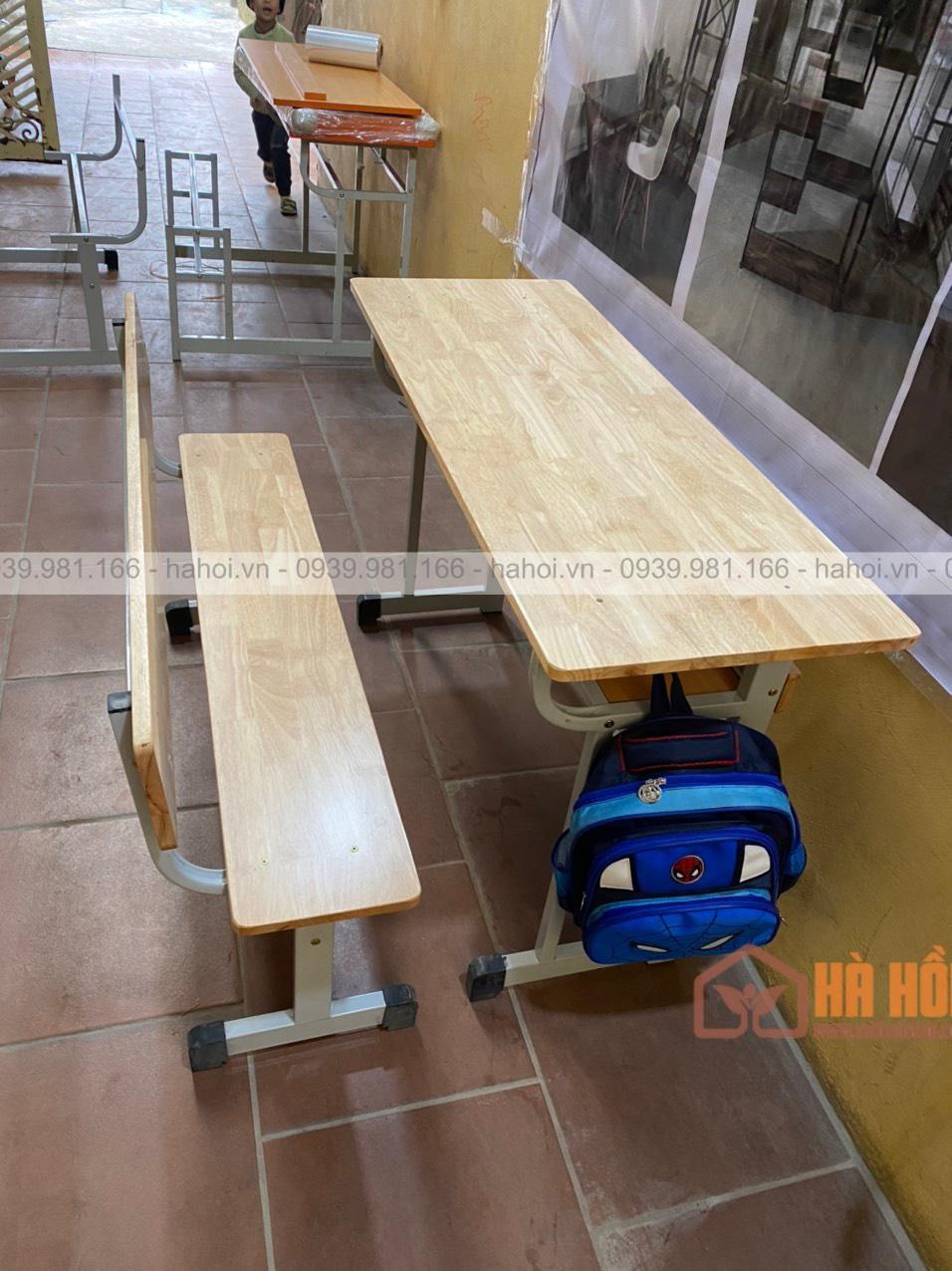 Bộ bàn học sinh rời ghế có tựa gỗ cao su BHS5B - Ảnh 4