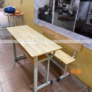 Bộ bàn học sinh rời ghế có tựa gỗ cao su BHS5B
