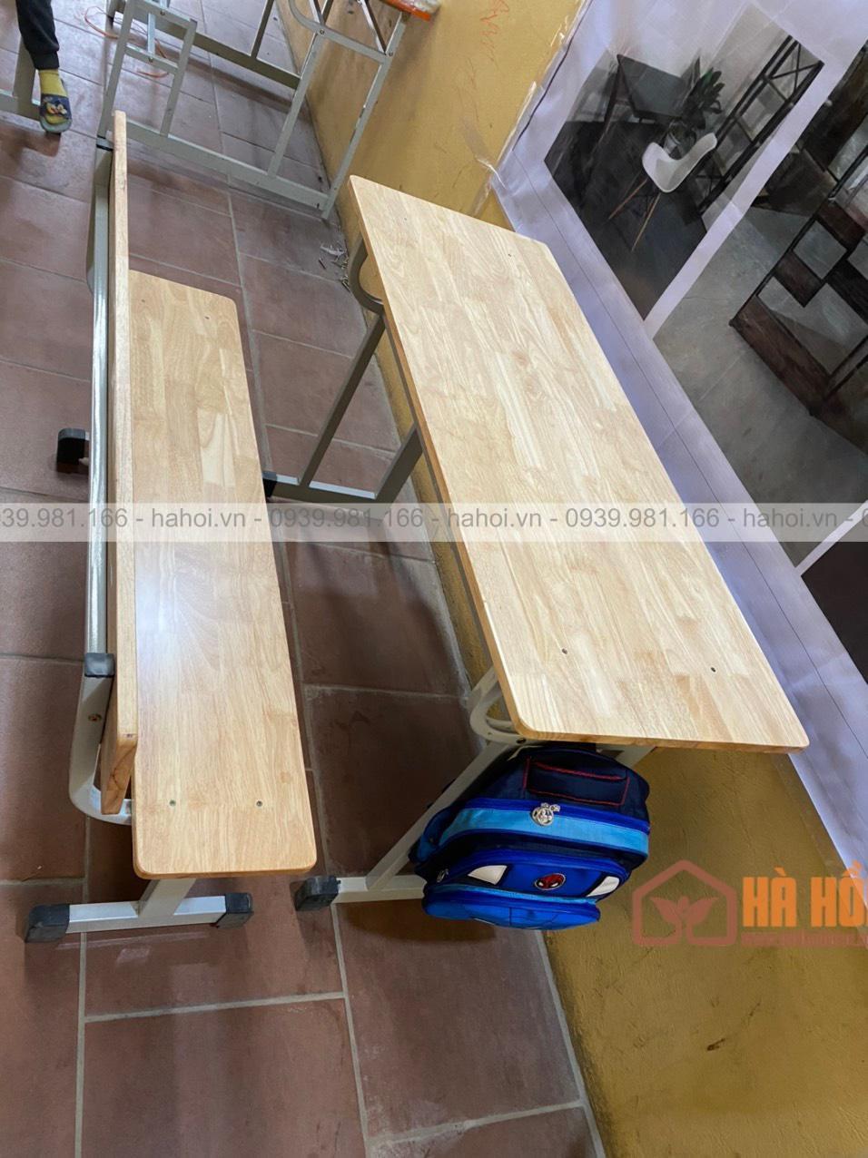Bộ bàn học sinh rời ghế có tựa gỗ cao su BHS5B - Ảnh 2