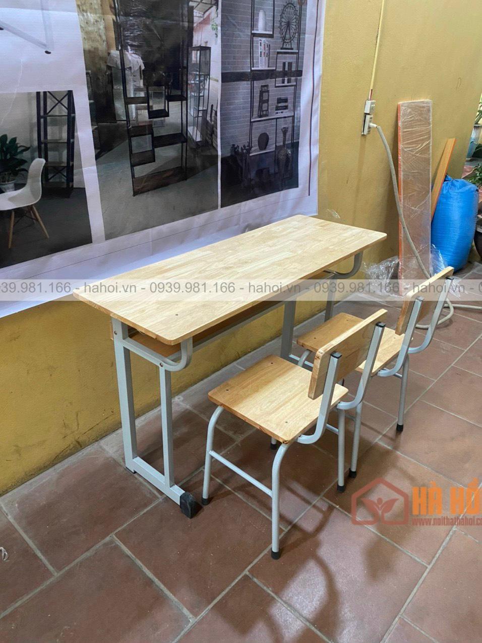 Bộ bàn học sinh 2 ghế dài có tựa BHS9