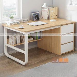 Bàn làm việc chân sắt có hộc 1m2 BLV9