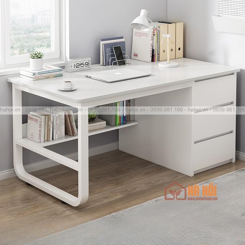Bàn làm việc chân sắt có hộc 1m2 BLV9 - Ảnh 2
