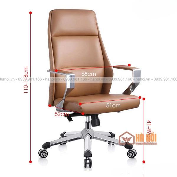 Ghế giám đốc da cao cấp nâu GD19 - Ảnh 4