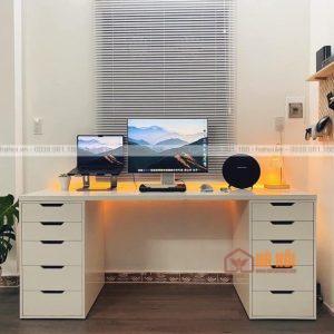 Bàn IKEA 2 hộc ngăn kéo trắng